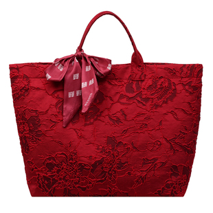 新中式红色结婚包包女大容量喜妈妈新娘手提袋国风帆布通勤托特包