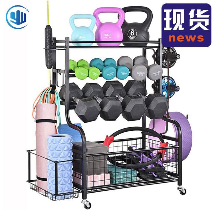 体育用品收纳架瑜伽垫篮球哑铃健身房置移动滚轮物储泡沫架物运动