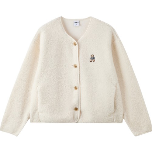 【WOODIE系列】SPAO韩国同款26年春季新品摇粒绒短款俏皮绒感外套