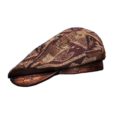 男士复古风花纹文艺百搭前进帽