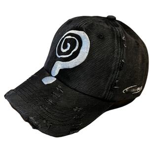 nojob vintage古着 美式复古做旧破洞刺绣棒球帽子显脸小鸭舌帽潮