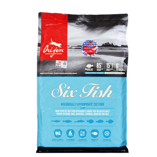 腐败猫4-进口Orijen渴望六种鱼鸡肉无谷室内低卡猫粮12磅5.4kg