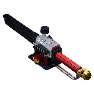 积玩骑士链锯剑电动积木玩具成人moc战锤游戏同款拼装道具模型