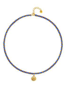 镀金编绳颈链幸运原创设计银饰