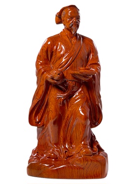 大师雕刻华佗花梨木中式