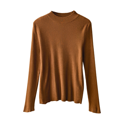 莱赛尔羊毛混纺半高领毛衣