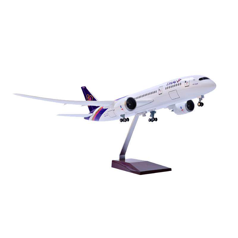带轮子带灯泰国航空泰航波音787仿真客机飞机模型43cm摆件thai