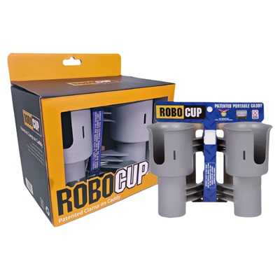 ROBOCUP 影视杯架导演车影棚灯架 场务 助理 咖啡杯托摄影工具专用夹一体两个饮料架强力夹爪钓鱼户外水杯