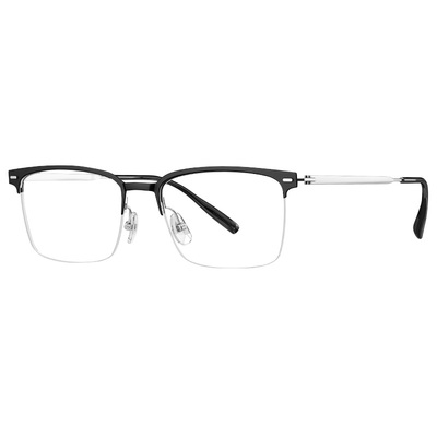 暴龙男款半框钛材近视眼镜架