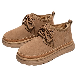 冬季大码男鞋45加宽面包鞋46加绒保暖雪地靴47宽头胖脚东北大棉鞋