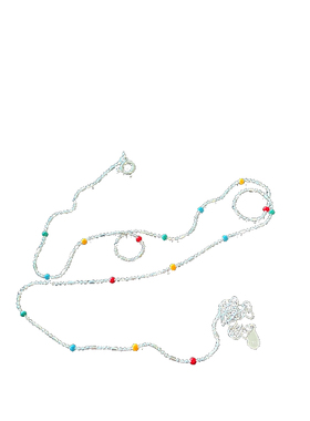 925纯银彩虹珐琅豆豆圆珠项链