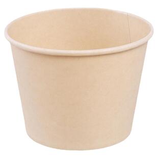 一次性纸碗本色牛皮纸碗加厚外卖打包盒餐盒家用商用快餐环保汤碗