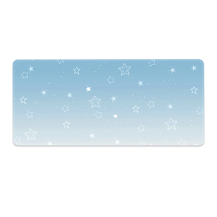 wallpaper奶蓝星星鼠标垫超大女生高颜值办公室桌垫笔记本垫定制