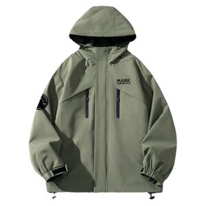 马克华菲夹克外套男2024秋季新款户外防风连帽冲锋登山服机能风