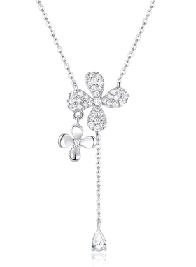 I Do&Co.蝶影流苏项链女蝴蝶银饰锁骨链轻奢小众设计礼物送女友