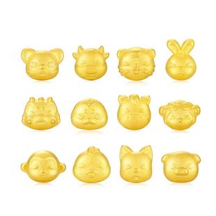 周大生黄金十二生肖小金豆足金投资金马年生肖摆件收藏送生日礼物