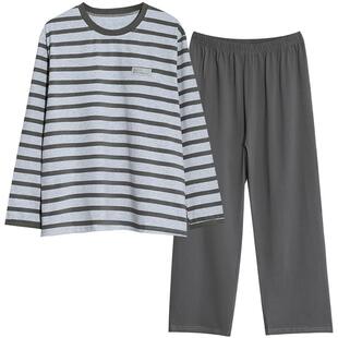 胖男童家居服春秋薄款加肥加大胖童男孩睡衣青少年初中生长袖套装