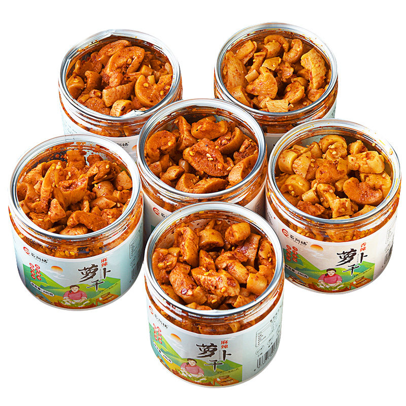 萝卜干下饭菜麻辣嘎嘣脆四川湖南特产香辣脆味榨菜五香咸菜罗卜丁
