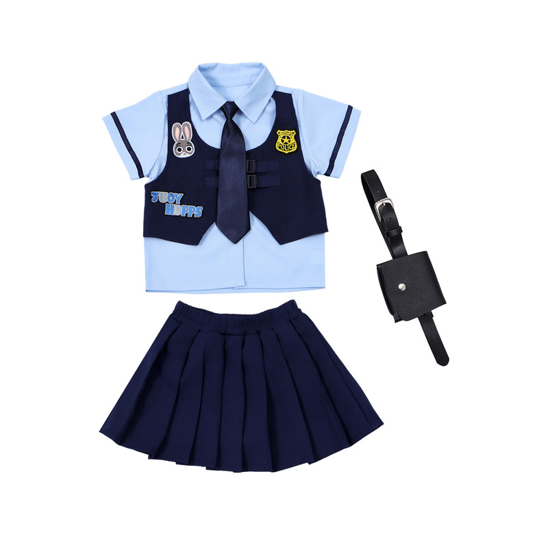 六一儿童节疯狂动物城朱迪演出服夏季男女童兔子警官儿童cos服装