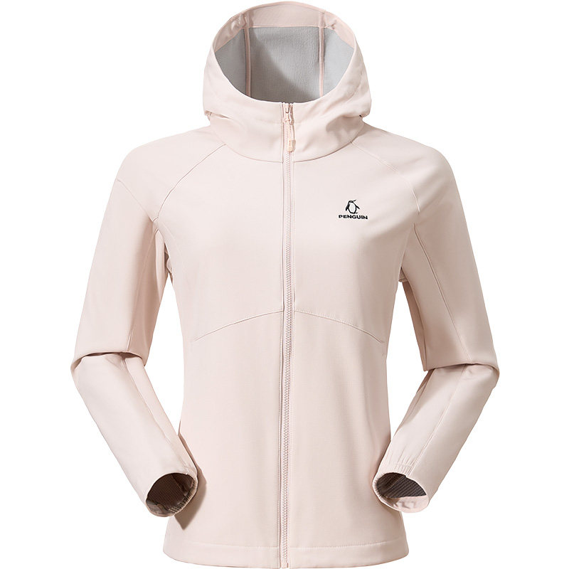 【韩雨彤同款】企鹅小蛮腰软壳衣女修身显瘦三防冲锋软壳衣云舞白