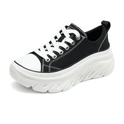 斯凯奇百搭帆布鞋厚底增高休闲鞋