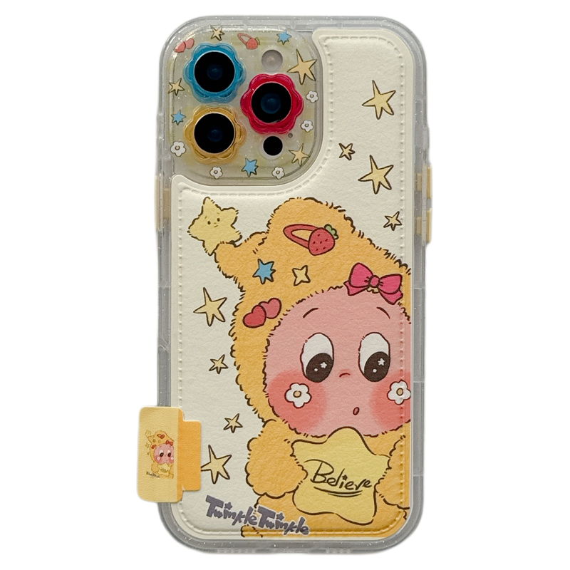 MoreRex可爱皮质鼓包卡通适用苹果17手机壳iphone16promax新款15pro腕带挂绳14防摔保护套13超好看17全包女款