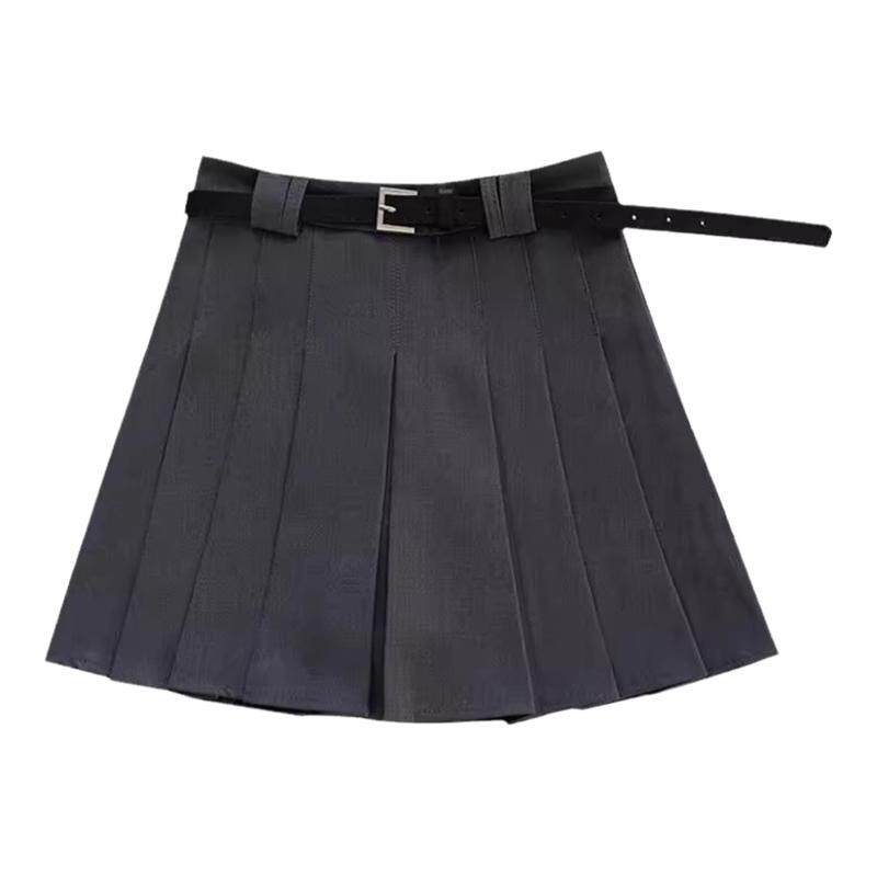 时尚复古百褶短裤裙2024秋新款胖MM高腰显瘦a字裙遮肚防走光裙子
