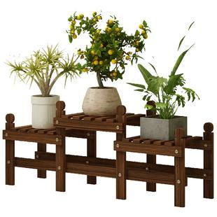 实木花架子单层客厅室内多肉盆栽架阳台置物架落地式防腐植物托架