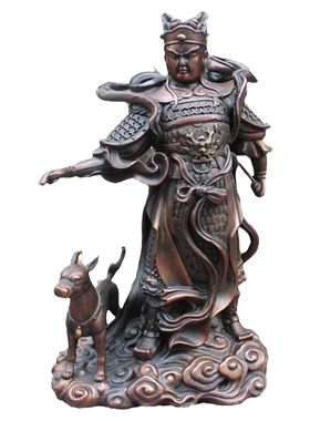 摆件黄铜杨戬二郎真君佛像工艺品