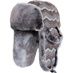 KAMOSA雷锋帽女款冬季韩版针织加厚滑雪护耳帽子防寒保暖东北棉帽