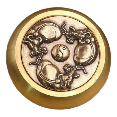 新款圆球形黄铜六面转转解压手把件铜器居家公摆件指尖陀螺减压