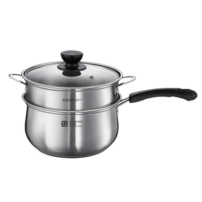 304不锈钢奶锅加厚复底蒸煮多用