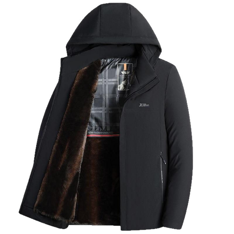 清仓爆款男士冬季高档金貂绒派克服中老年爸爸装休闲加厚棉衣外套