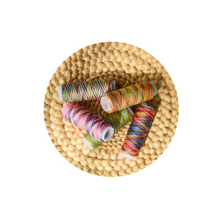 彩虹渐变线装饰线彩色缝纫机线宝塔线刺绣线绣花缝衣线家用手缝