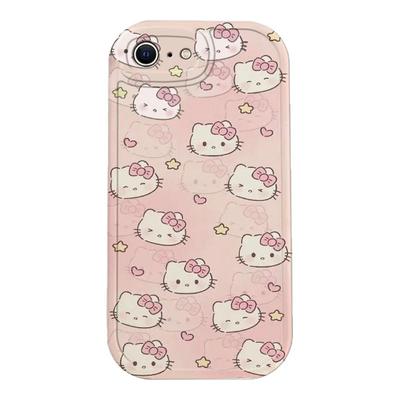 适用苹果6s/7/8plus手机壳新款iPhoneXSmax防摔XR外壳5SE硅胶11pro全包12/13保护套i14P草莓KT猫ip15女款16e