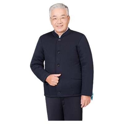内穿棉服老爷爷冬季保暖棉服