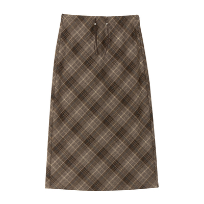 MASSANON孕妇格子半身裙加绒加厚