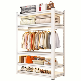 家用组合置物架衣架开放式卧室出租房落地简易衣橱儿童衣物收纳柜