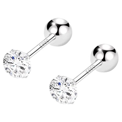 999纯银耳钉女养耳洞睡觉免摘