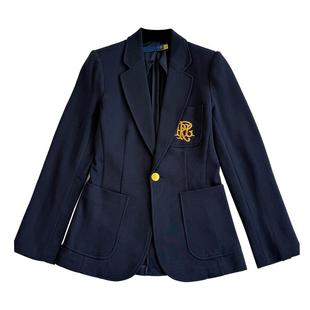 常年断货王~经典英伦学院风修身针织西装字母刺绣显瘦长袖外套女