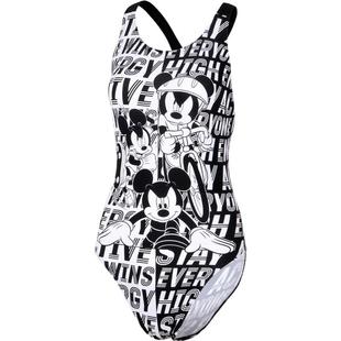 英发卡通图案女士连体三角游泳衣女训练比赛竞技印花卡通泳装