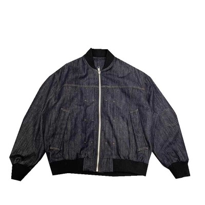 牛仔压褶棒球领羽绒服外套