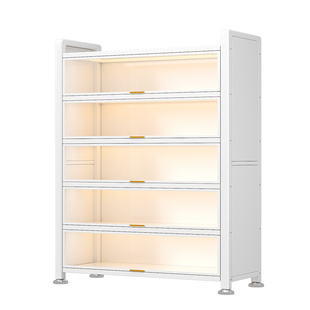 美丽港钢制防尘书柜儿童书架落地家用储物客厅展示柜置物架收纳柜