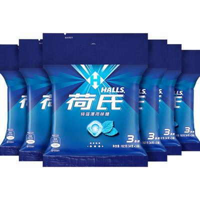 荷氏特强薄荷糖糖果102g×6包
