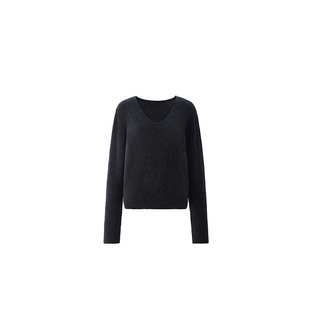 OCHIRLY欧时力牦牛绒羊毛套头毛衣女针织V领松弛感2025春新款