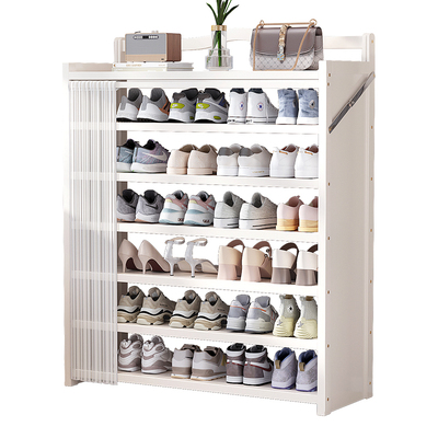 欧式奶油风经济型免安装折叠鞋架