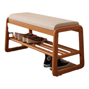 实木换鞋凳客厅家用门口进门凳入户凳软包坐垫穿鞋凳子鞋柜一体