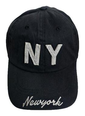 春夏NY字母做旧防晒显脸小棒球帽