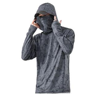 男生速干透气防紫外线防晒衣钓鱼服轻薄皮肤衣夏季户外运动骑行服