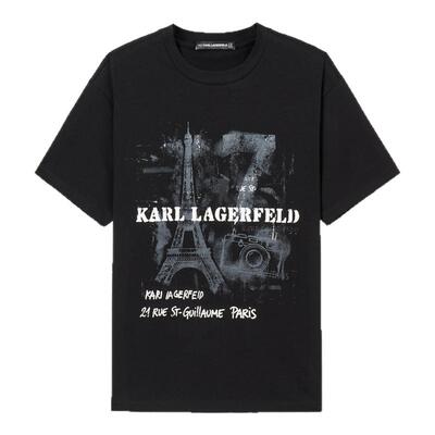 【棉100%】KARL LAGERFELD夏季商务休闲男士短袖T恤老佛爷男装